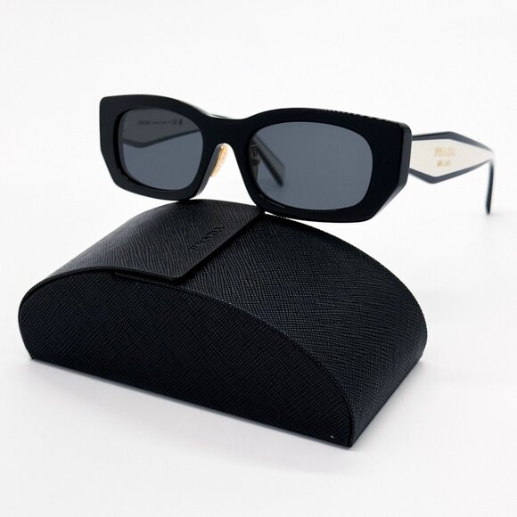 NEW PRADA PRB05SF 09Q08Z SUNGLASSES WOMEN BLACK EYEWEAR FPR B05S - Picture 1 of 10